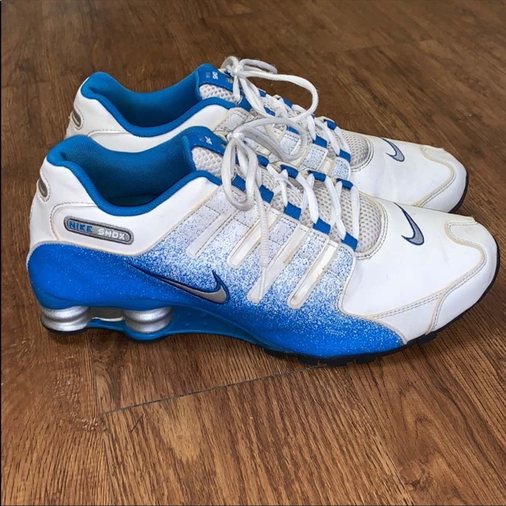 Men’s White/Blue Nike Shox NZ Running Shoes Sz 11
